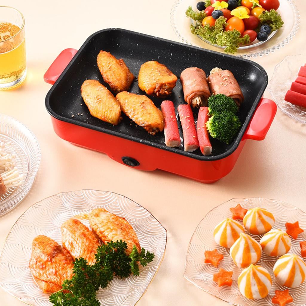 Электрическая антипригарная многофункциональная сковорода-гриль для приготовления пищи в помещении.  
