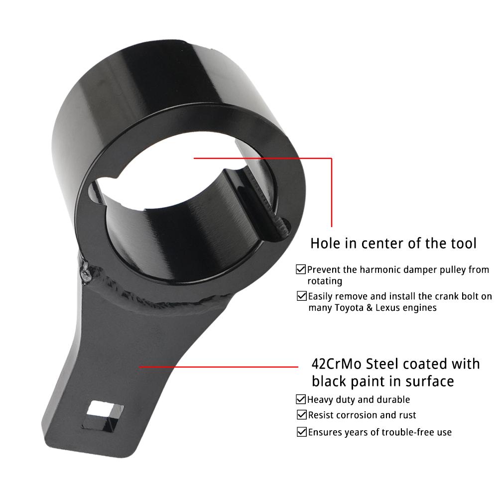Держатель шкива демпфера коленчатого вала, черный инструмент Harmonic для Toyota Lexus с болтами кривошипа