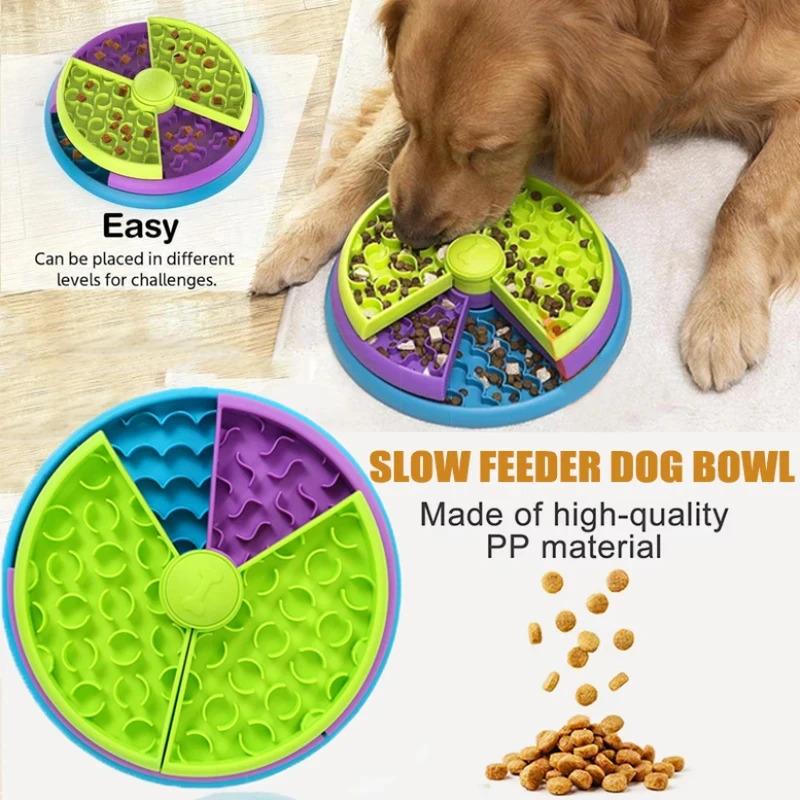 Interactive Dog Puzzle Feeder Toy Slow Eating Bowl with Detachable Layers Enrichment Game for Anxiety Relief and Mental