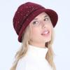 Knitted Hat Women Autumn Winter Mixed Color Fashionable Mom Rabbit Yarn Basin Hat with Thick Velvet Insulation Hats & Caps