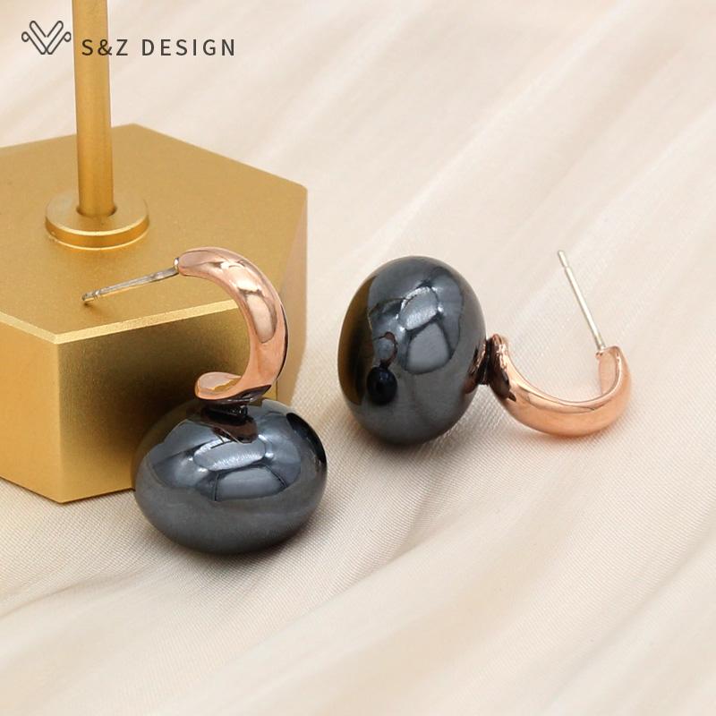 Модные красочные серьги-гвоздики с большим искусственным жемчугом для женщин и девочек, свадебные украшения, элегантные серьги-капельки цвета розового золота, антиаллергенные