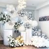 Wedding Theme Balloon Kit Arch White Silver Balloons Garland Garland Bridal Shower Wedding Anniversary Photo Background Decor