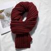 Yousheng Couple Winter Scarf Warm Thick Knitted Long Scarf Solid Color Soft Large Wrap Outdoor Indoor Cold Weather Neck Warmer