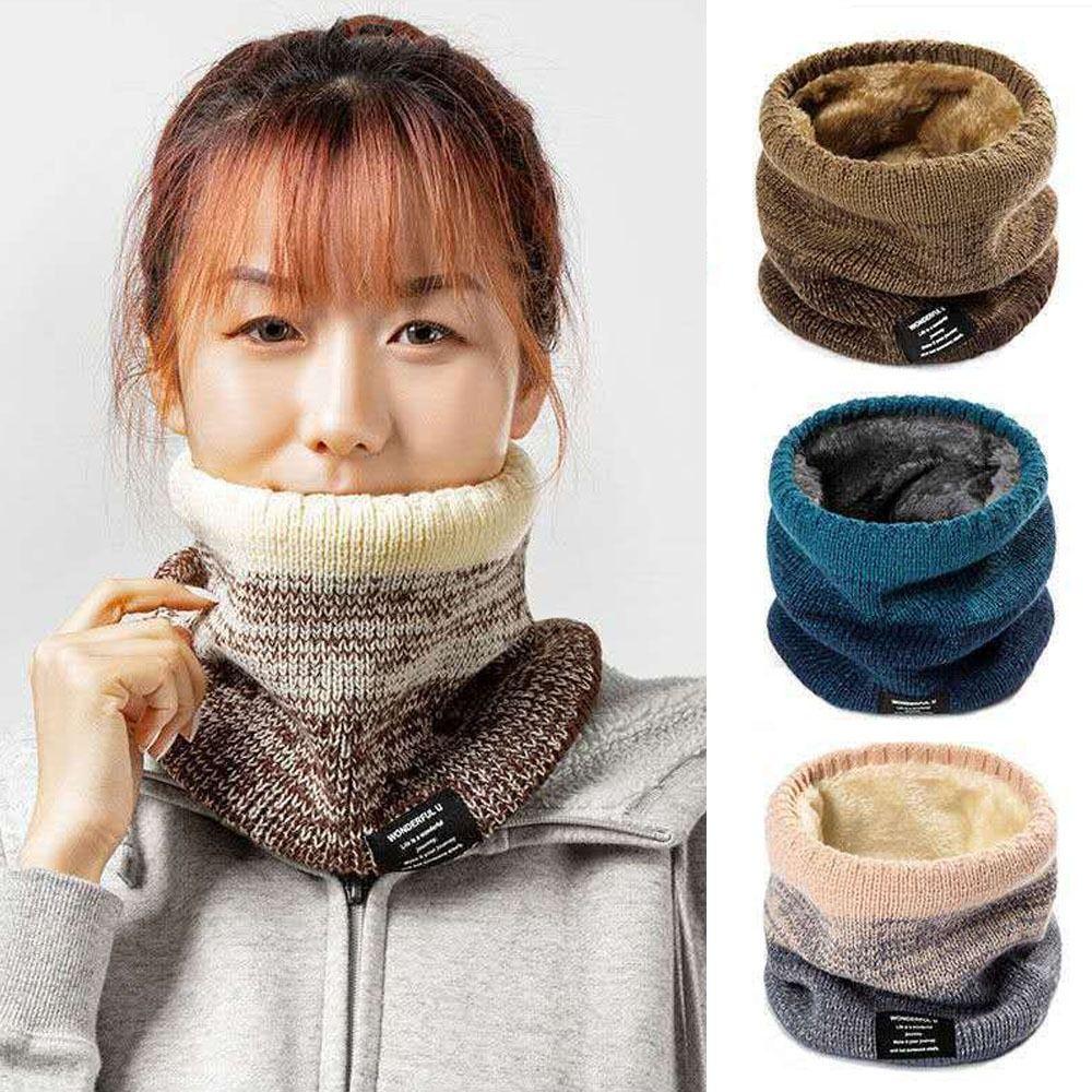 Coldproof Knitted Ring Scarf Warm Wrap Neck Scarves Fashion Thicken Plush Scarf Winter Accessories