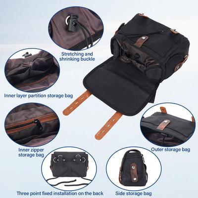 Мотоциклетная ретро-брезентовая седельная сумка, сумка для хранения инструментов, многокарманная сумка для хранения, устанавливается спереди, сзади, слева и справа