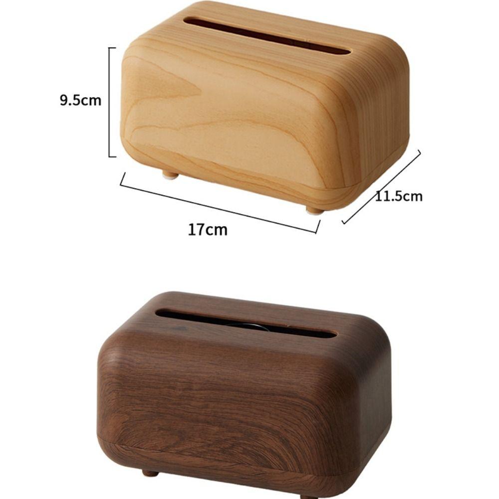 Ins Style Imitation Wood Grain Tissue Box Napkin Paper Case Living Room Decoration
