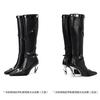 Женские ботфорты 2025 Сексуальные туфли с острым носком для женщин Тонкие Были Тонкие Черные Длинные Сапоги Зимняя Мода Вечеринка Туфли на Высоком Каблуке