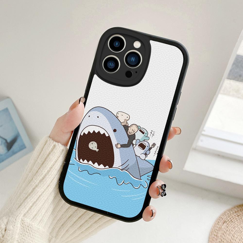Новый чехол для телефона «Ухмыляющаяся акула» для Iphone 14 13 11 12 Pro MAX 13 12 MiNi 7 8 14 plus X XS XR Чехлы из кожи ягненка с изображением акулы