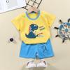 2023 Summer Cotton Children's Short Sleeve T-shirt Set Baby Short Sleeve Shorts Two-piece Set