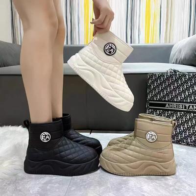 Женские зимние ботинки на толстой платформе с застежкой-молнией, нескользящие, с подкладкой из искусственного меха, удобные, теплые, короткие ботинки для ходьбы для женщин