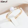 Kinel Pearl Square Ring For Women Versatile Jewelry With Zirconia