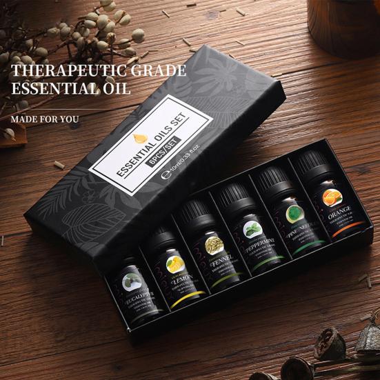 6шт 10мл эфирное масло натуральный экстракт растений для ароматерапии длительный аромат эвкалипта апельсина