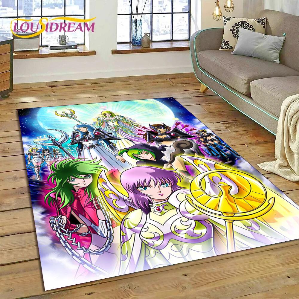 Мультяшный Saint Seiya 3D Ретро Аниме Ковер для Гостиной Спальни Домашнего Декора, Напольный Коврик Нескользящий для Дивана Придверный Коврик Подарок Детям