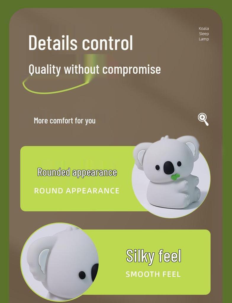 Силиконовый ночник Коала - Перезаряжаемая прикроватная лампа и лампа для создания атмосферы - Идеальный подарок