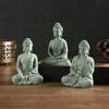 New Chinese-type Zen Buddha Statue Sitting Posture Decoration Creative Green Sand Stone Tea Pet