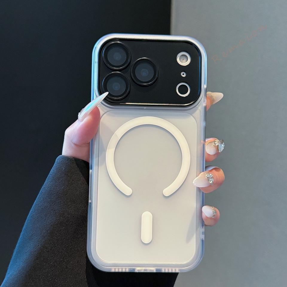 Прозрачный Магнитный Официальный Чехол для Телефона для For Iphone 17E 17 16 1 14 13 12 11 Pro Max 17 Air 16E Mini Матовый Защитный Чехол