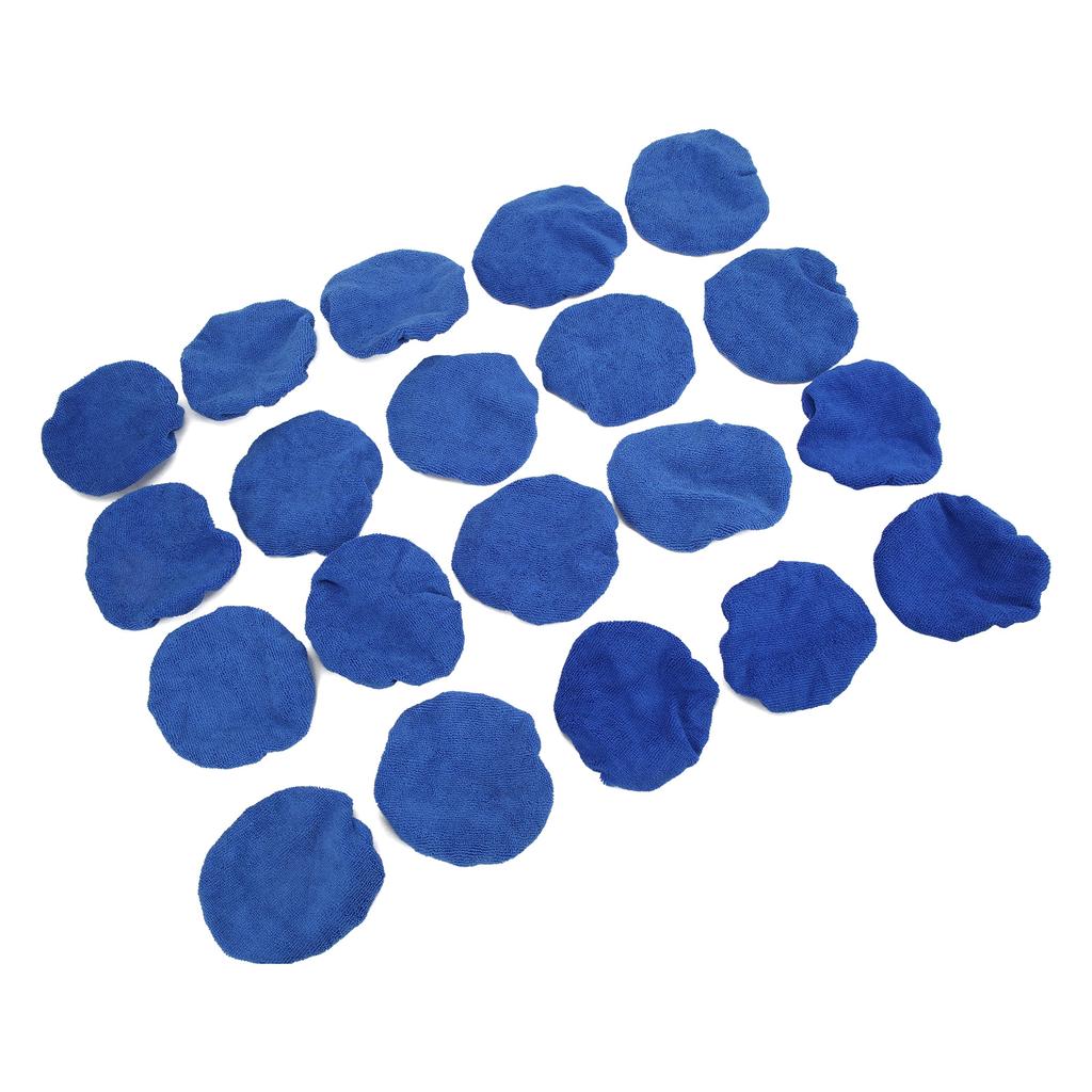 20 Pieces Car Polishing Bonnet Pads Microfiber Waxing Buffing Cover for 5 To 6in Auto Polishers