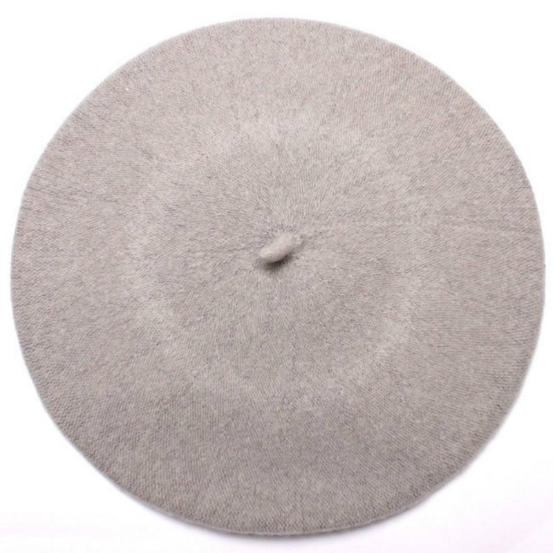 Модная теплая шерстяная зимняя женская берет для девочек, французская шапка-бини, однотонная повседневная лыжная шапка