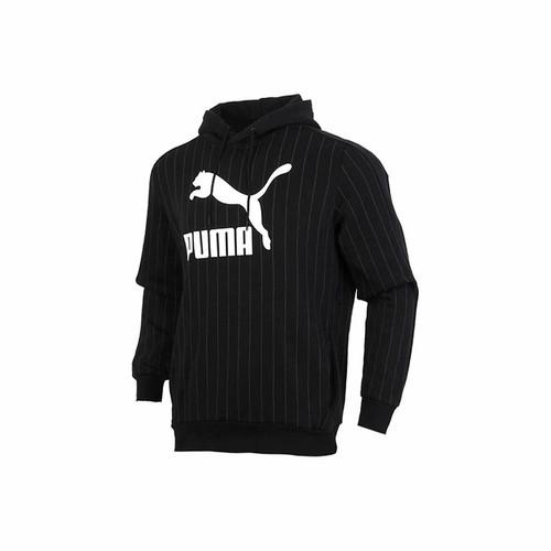 Puma Мужская повседневная толстовка с капюшоном в полоску, черная