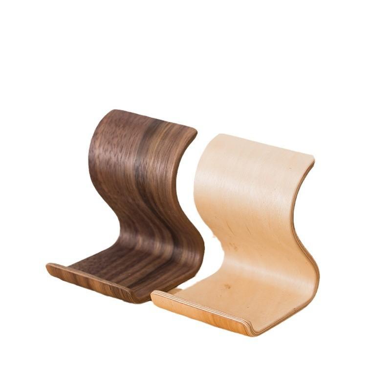 Portable wooden mobile phone holder Lazy bracket Simple desktop creative TV video support mobile phone holder