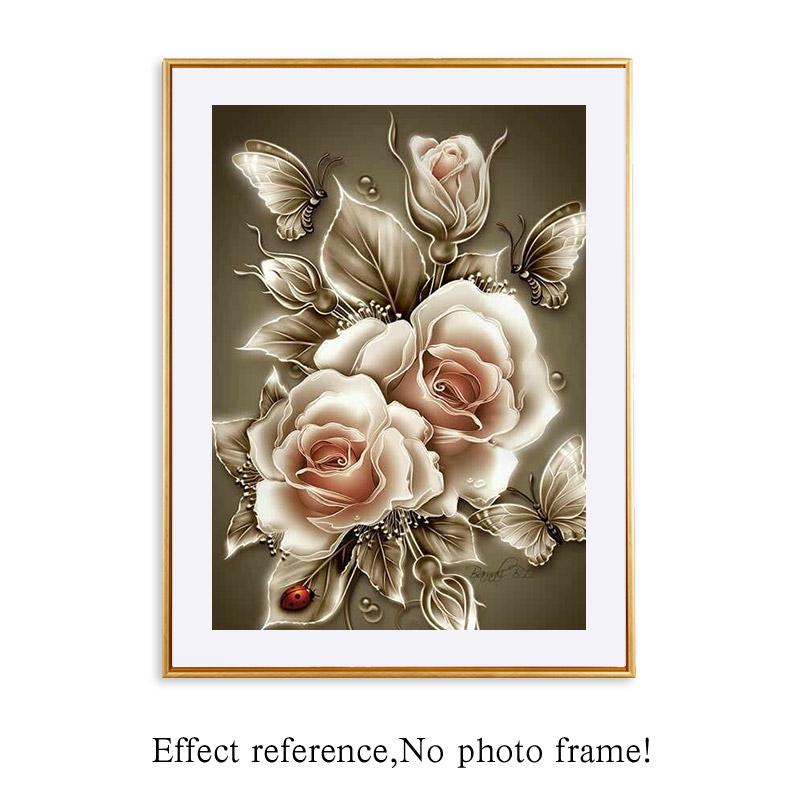 Diamond Painting Embroidery Rose Flower Handmade Diamond Painting Embroidery Mosaic Cross Embroidery