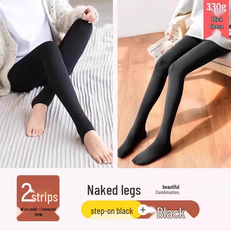 Women's Nude Color Velvet-Lined Leg Warmers, Thick and Cozy, Perfect Base Layer for Spring and Autumn, Suitable for Shorter Lengths.
