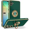 Case for Samsung Galaxy A06 - Silicone Protection with Rotating Ring - Night Green