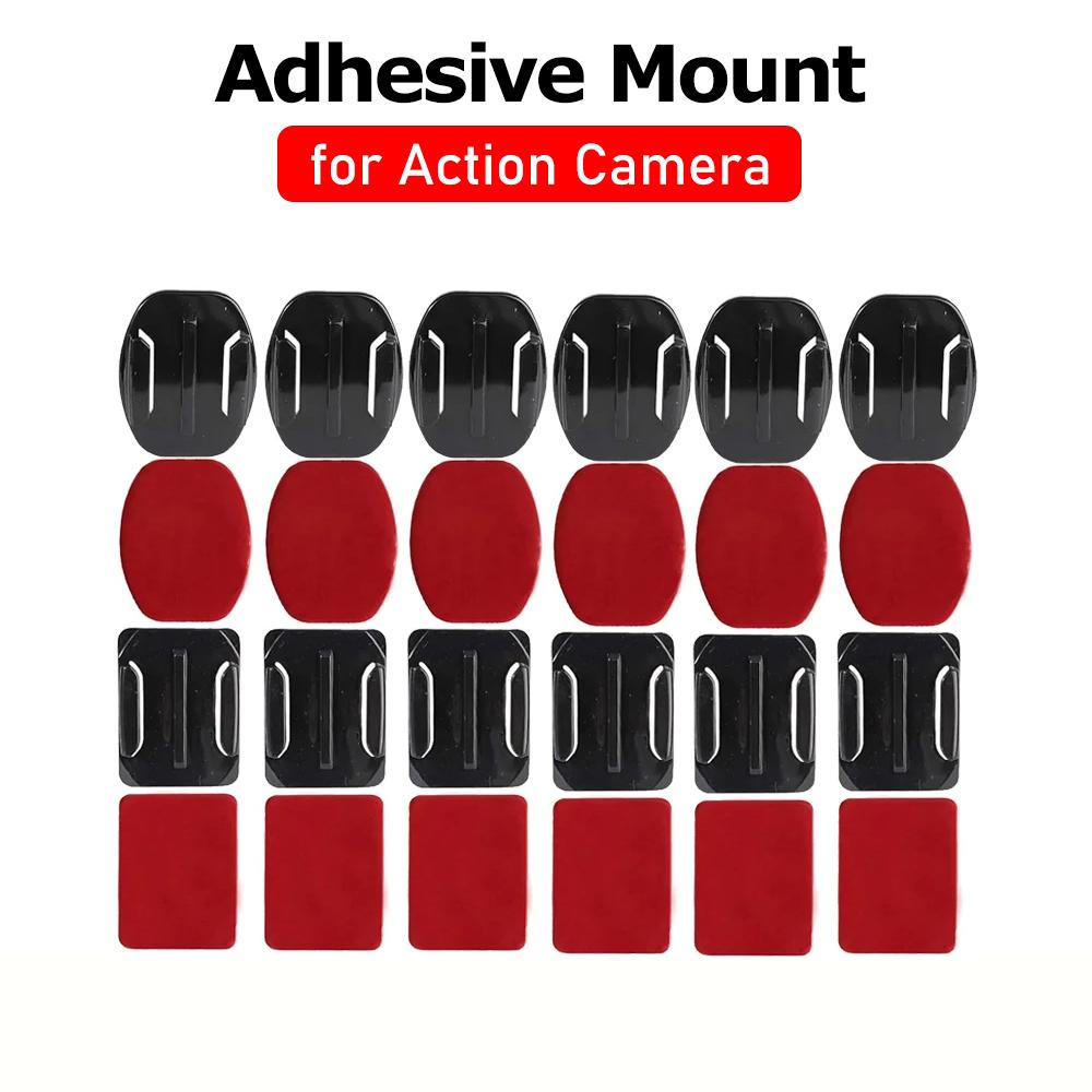 Helmet Adhesive Sticky Mounts Flat Curved Mount for GoPro Hero 12 11 10 9 8 7 6 5 Insta360 X3 AKASO DJI OSMO SJCAM Action Camera