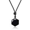 Hexagram Obsidian Increases Protection Amulet Power Stone Adjustable Length Amulet, Power, Pendant, Men's, Women's,