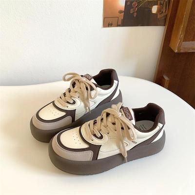 Женские туфли на платформе, роскошные повседневные кроссовки из искусственной кожи, теннисные кроссовки для женщин, тренд 2024 года, удобная обувь для ходьбы на открытом воздухе