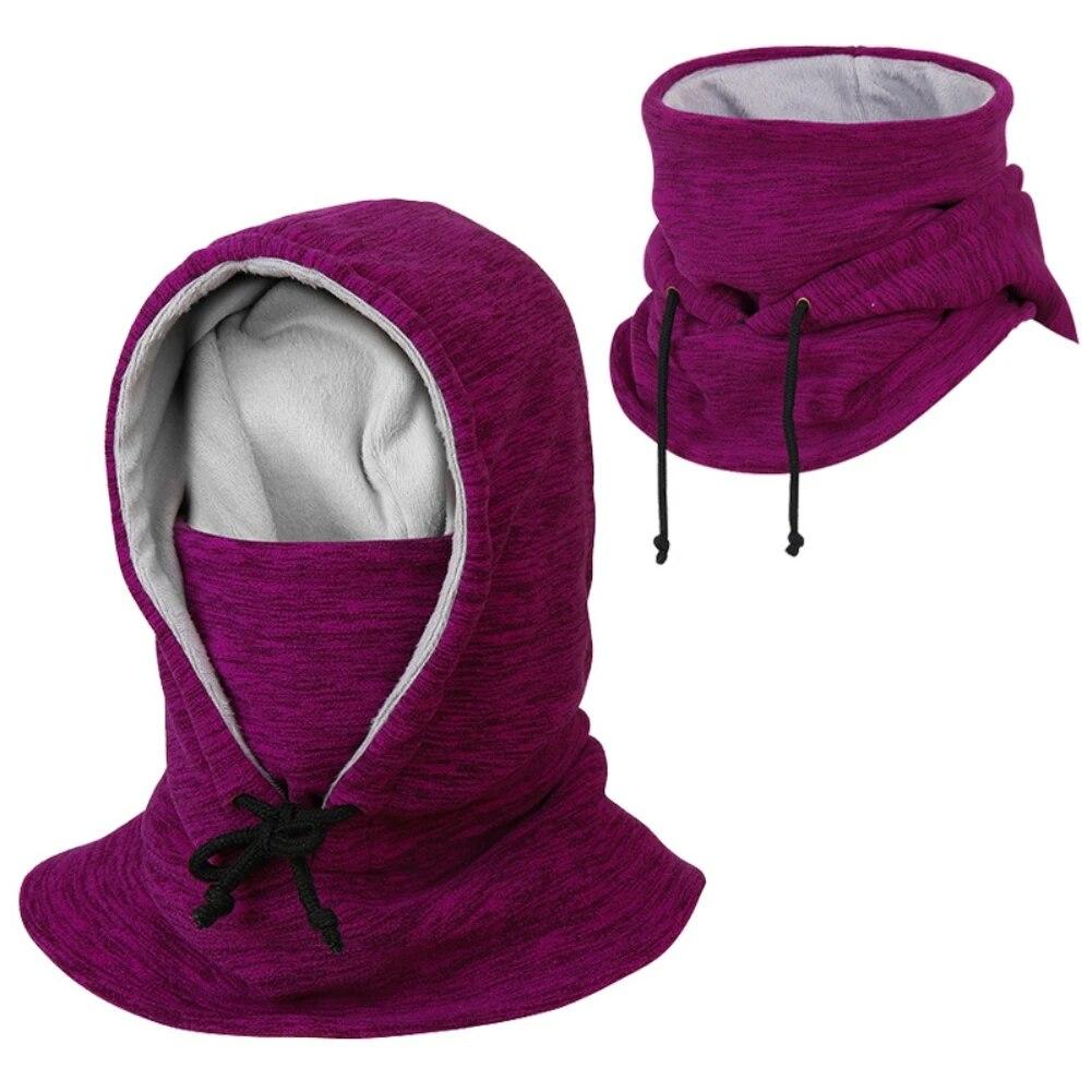 Winter Warm Fleece Beanies Hats For Men Thermal Windproof Skull Bandana Neck Warmer Outdoor Sports Skiing Scarf Thermal Cap