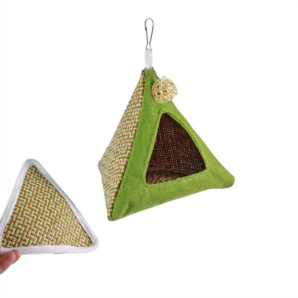 Breathable Net Summer Cooling Nest Triangular Bird Hammock Bird Hanging Tent Hiding House
