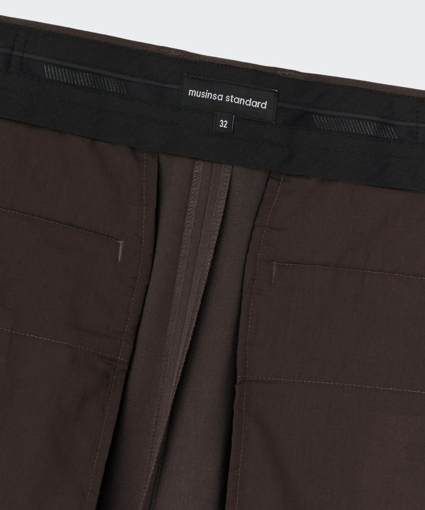 MUSINSA STANDARD Extra Wide Two-Tuck Hidden Banding Slacks [Van Dyke Brown]