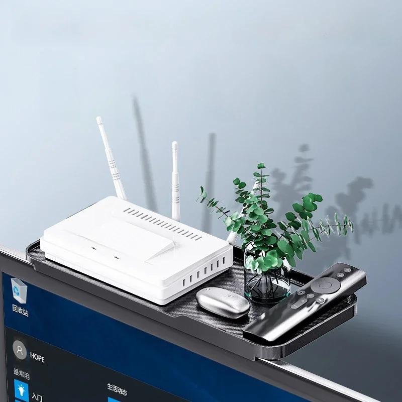 Регулируемая верхняя полка для экрана телевизора, компьютерный монитор, настольный экран, верхняя полка для хранения, телевизионная медиа-коробка, полка для маршрутизатора, домашний органайзер