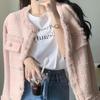 Autumn and Winter Women's Coat Jackets Celebrity Pearl Buckle Knitted Cardigan Short Jacket Temperament Sweater