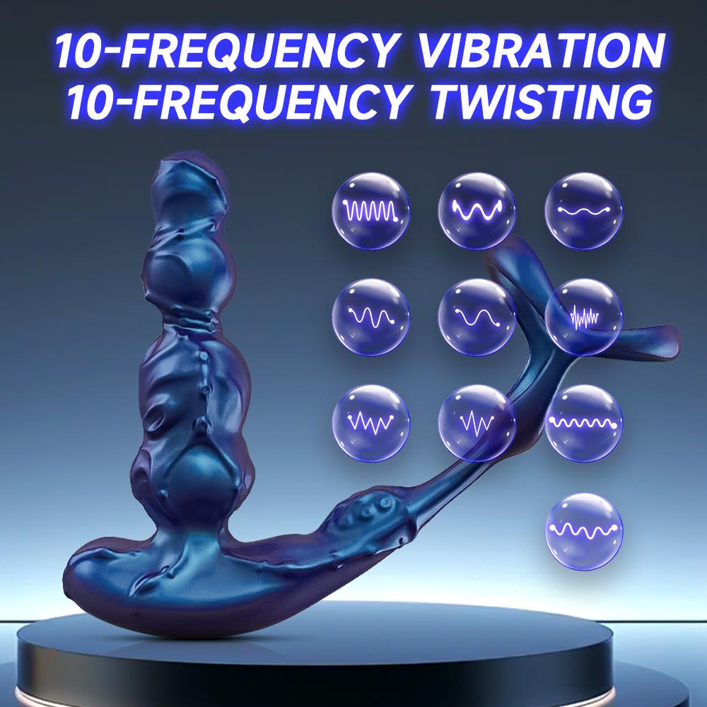 Silicone Penis Ring, Anal Plug, and Vibrator 3-in-1, Prostate and Anal Stimulation Masturbator, Male Adult Sex Toys, Sex Toys