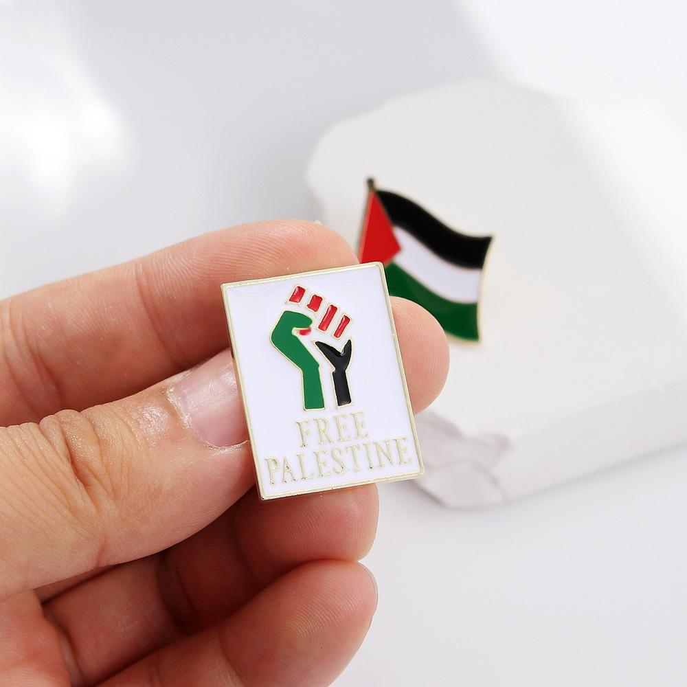 Fashionable Palestinian Flag Brooch Pin Wholesale Metal Badge For Clothing Accessories