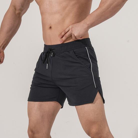 Мужские шорты, однотонный дизайн, стандартный крой, повседневные шорты с карманами, эластичный шнурок на талии, быстросохнущие спортивные шорты