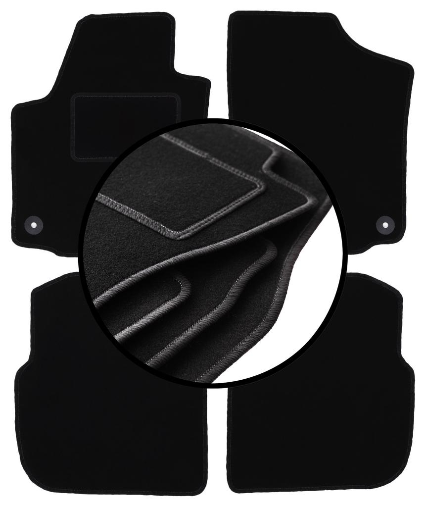 Complete set of velour floor mats for: Skoda Praktik kombivan (2006-2015)