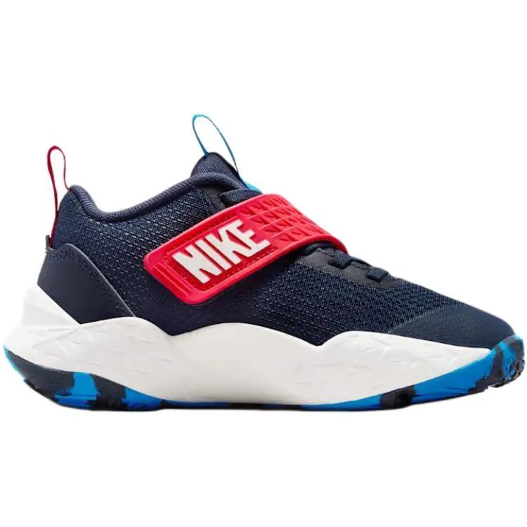 Nike Team Hustle D 12 Abrasion Resistant Breathable Low top Basketball Shoes Marine Blue Kids' (Unisex) Kids' Basketball Shoes HF6280 401