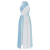 Girls Mock Neck Dance Dress Sleeveless Color Block Keyhole Back Side Split Modern Lyrical Costume
