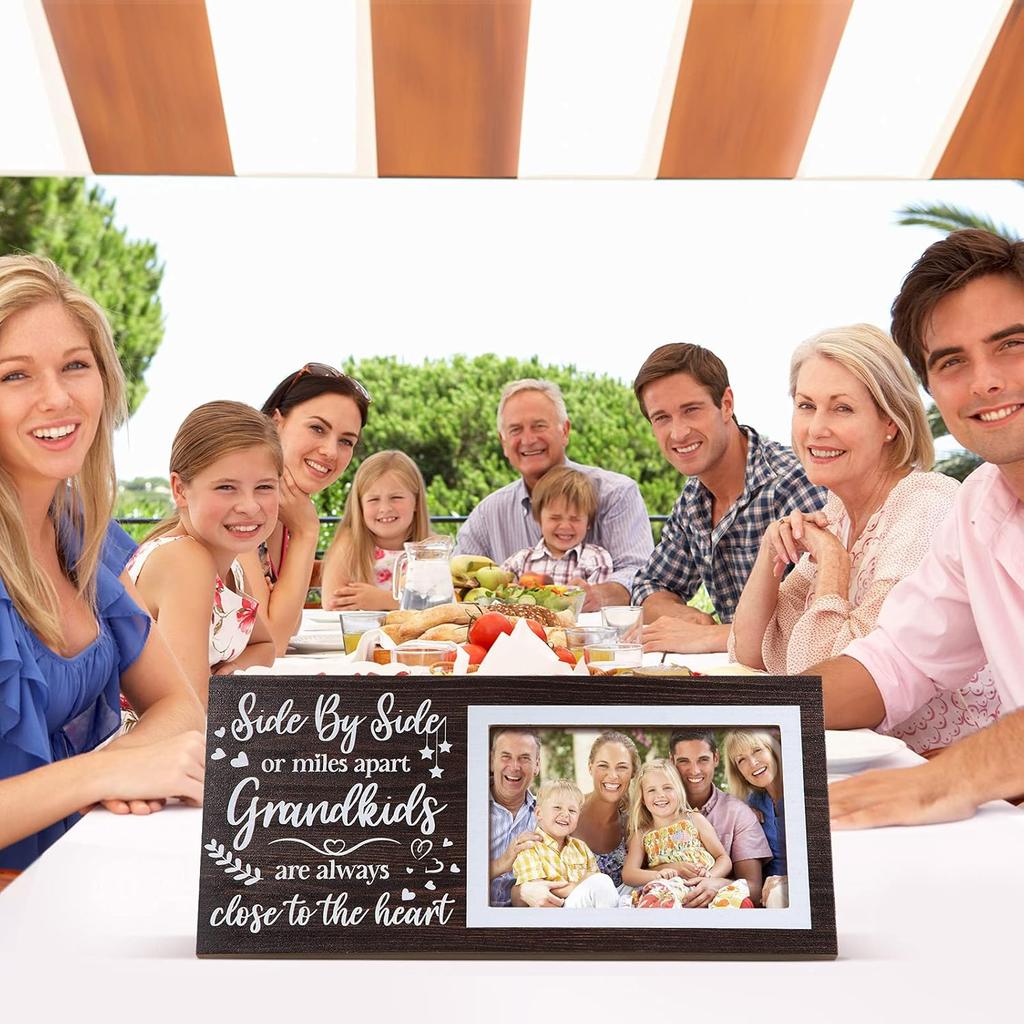 Jetec Grandkids Photo Frame -Grandparents Picture Frame Make Life Grand Gifts for Grandma Grandpa from Grandchildren Table Centerpieces Table Wooden