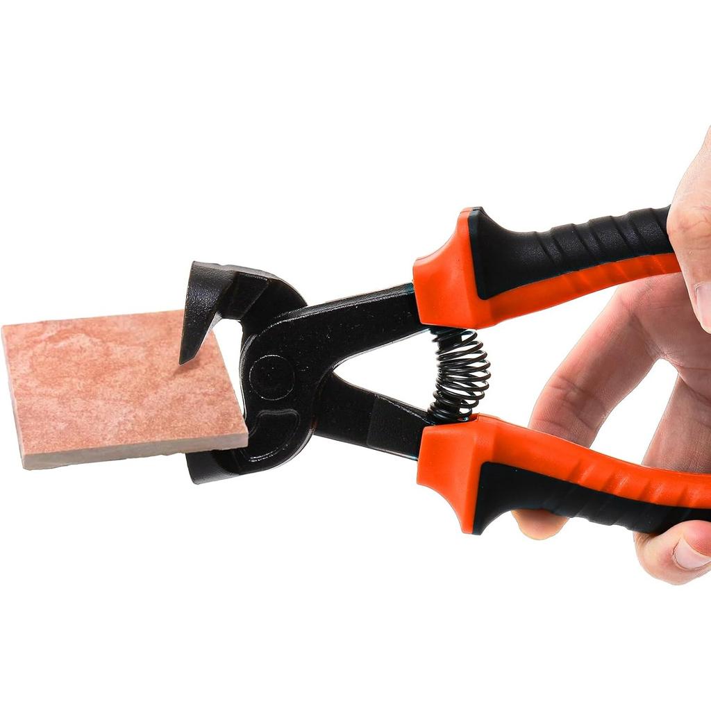 2 Pieces Glass Tile Nippers Set, Heavy Duty Wheeled Glass Mosaic Nipper & Hd Ceramic Tile Nipper, Tile Cutter Pliers with Soft Grip Handle