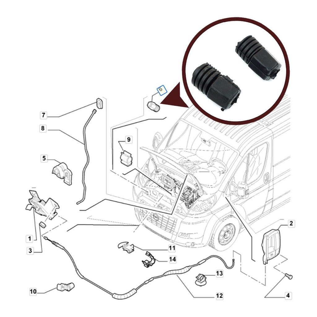 ESP1007 2 шт. Резиновая пробка капота буфера 7781964 для Fiat Alfa Romeo Lancia