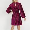 Solid Color Loose Knee Length Women's Commuting Velvet Round Neck Long Sleeved Dress