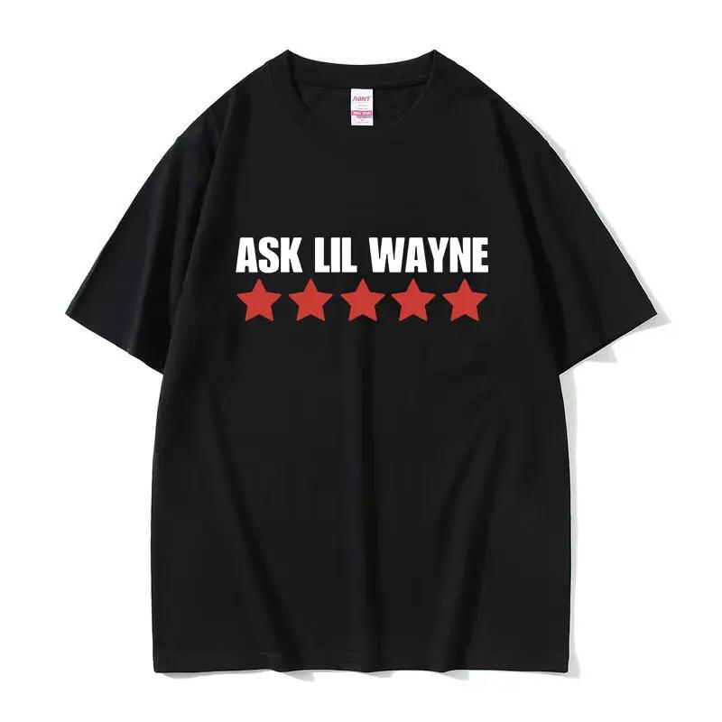 Женская повседневная футболка с принтом "Rapper Lil Wayne" высокого качества, модный топ, одежда оверсайз.