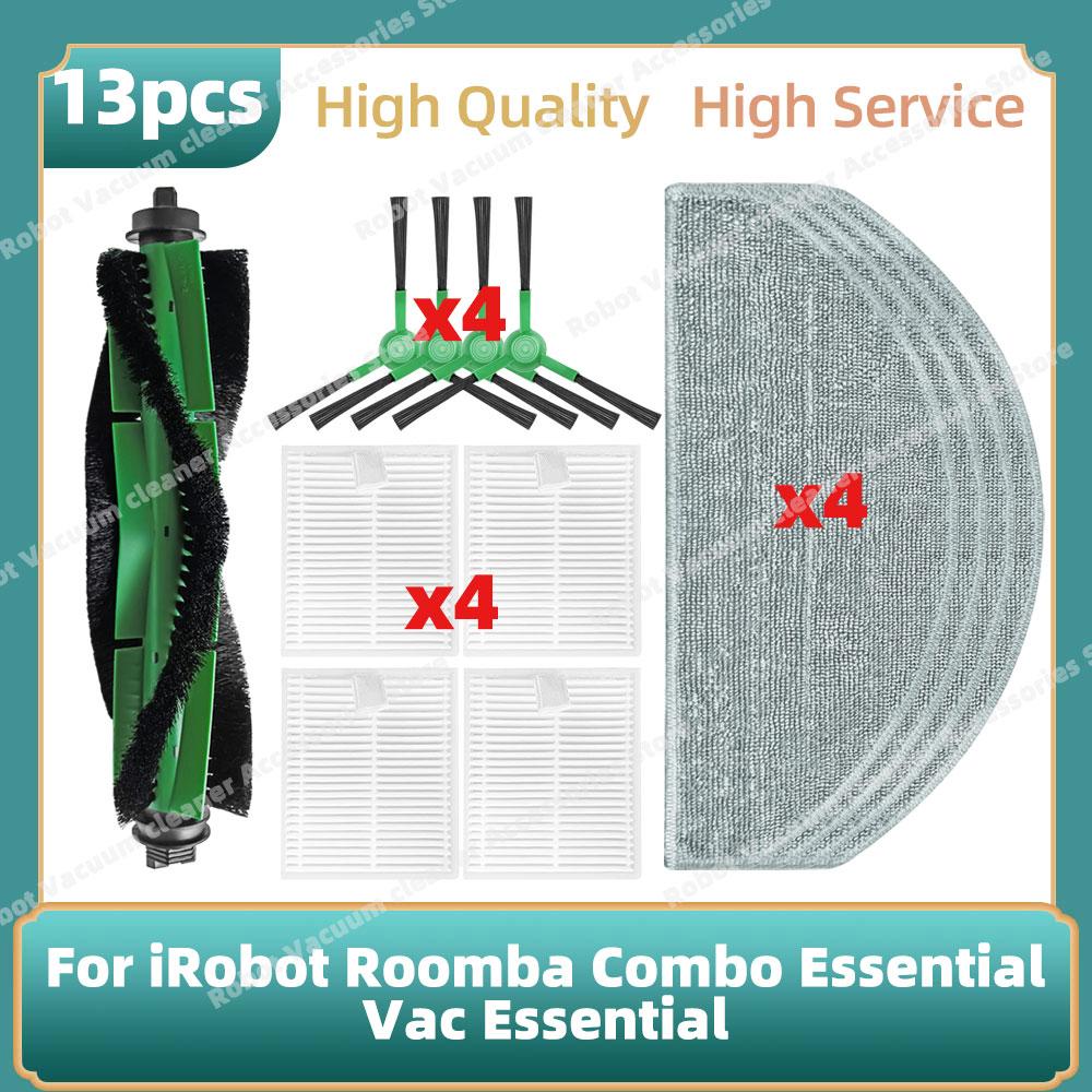 Совместимо для iRobot Roomba 105 Combo, Roomba Combo Essential / 2 Essential Основная боковая щетка HEPA-фильтр Моющая насадка Мешок для пыли Запчасти