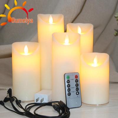 Светодиодная свеча-светильник с USB-зарядкой и пультом дистанционного управления, 10-клавишное покачивающееся пламя, идеально подходит для домашнего или свадебного декора