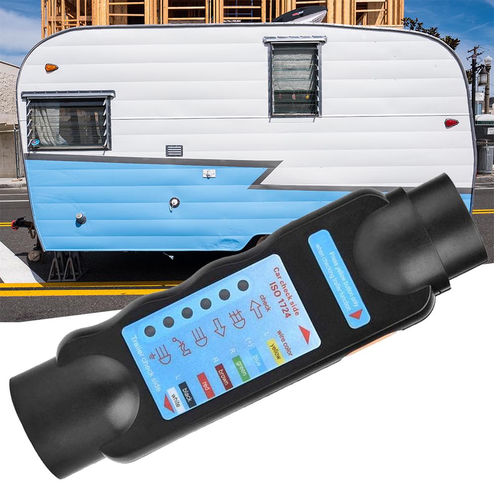 12V 7 Pin Car Towing Light Tester Trailer Plug Socket Diagnostic Tools Wiring Check Light Test Plug Socket Car Truck Accessories