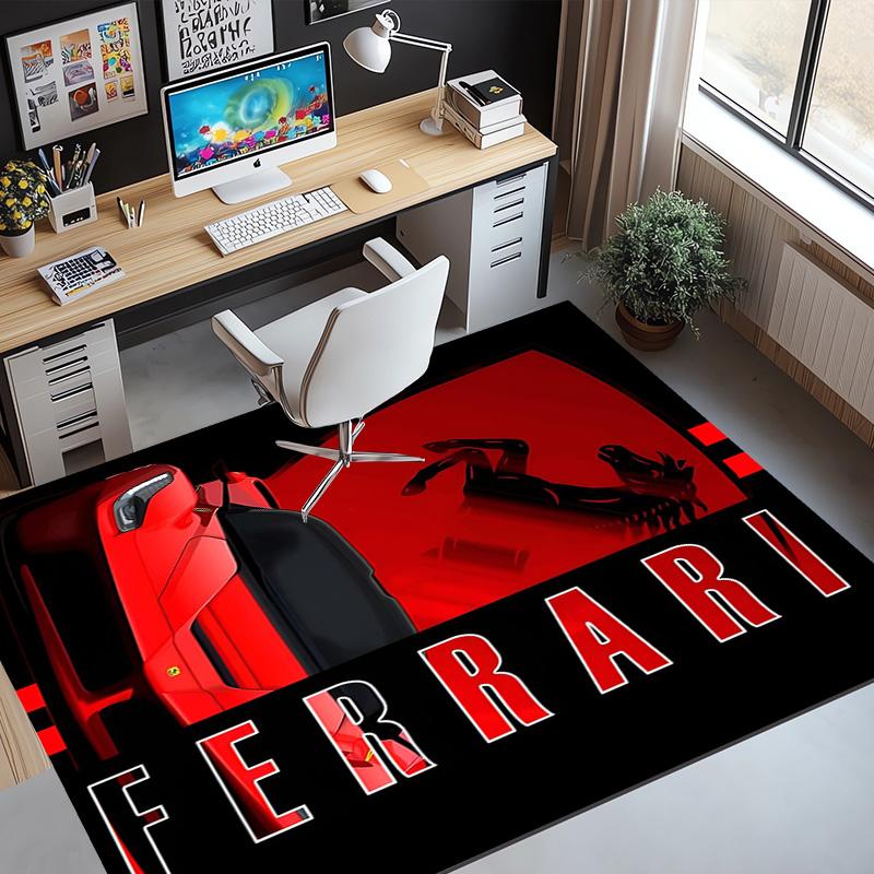 Ковер с узором Ferrari, Коврик для помещений/улицы, для пикника, игровой комнаты, спальни, офиса, гостиной, ковер для декора дома, подарок на день рождения